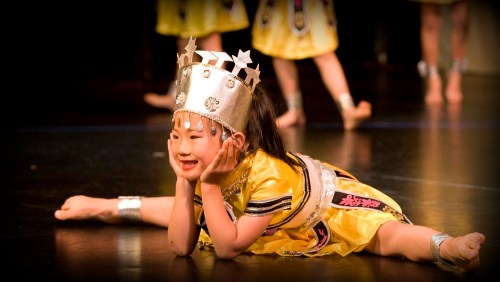 Picture of young student performing a Miao Ethnicity Dance